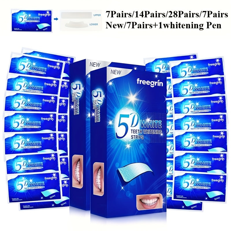 5D tiras blanqueadoras dentales hipoalergénicas
