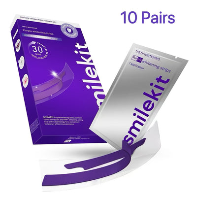 Smile Kit tiras dentales moradas blanqueadoras
